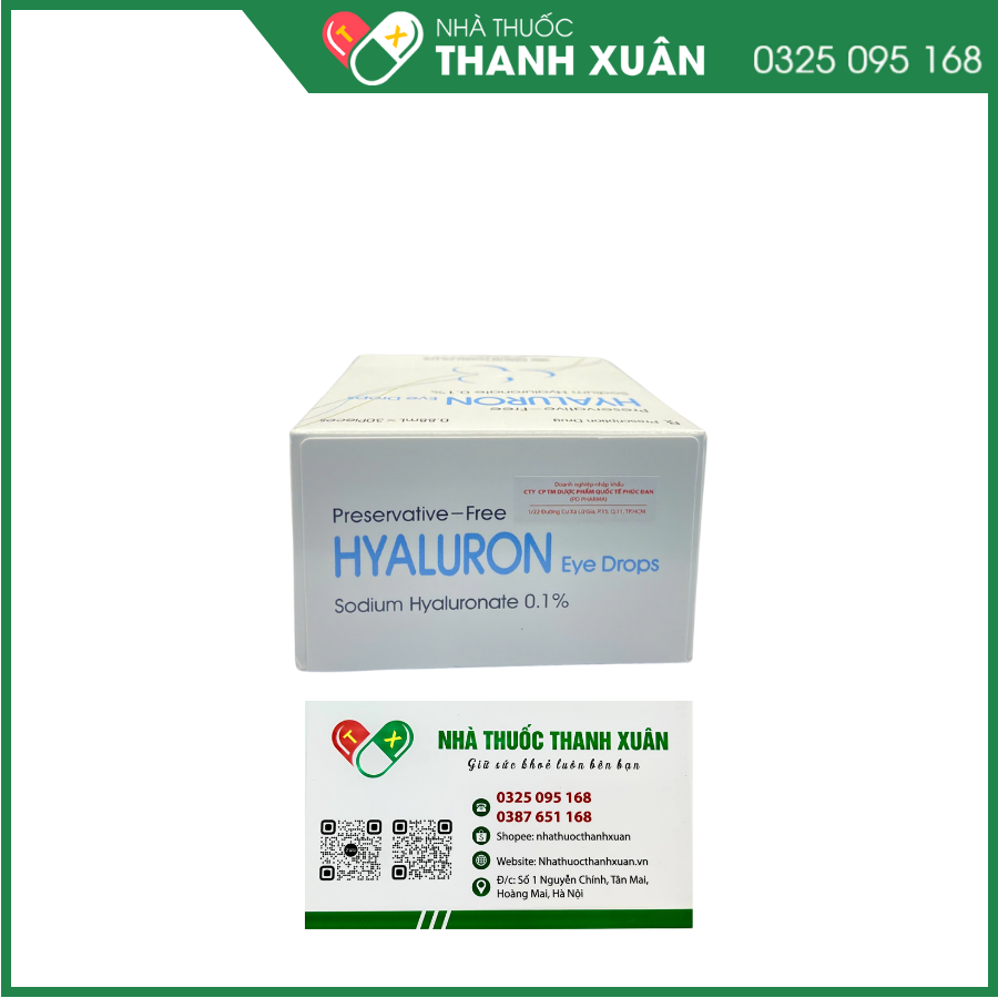 Thuốc nhỏ mắt Hyaluron Eye Drops trị tổn thương giác mạc và kết mạc